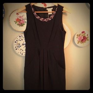 Little black dress with pearl details
