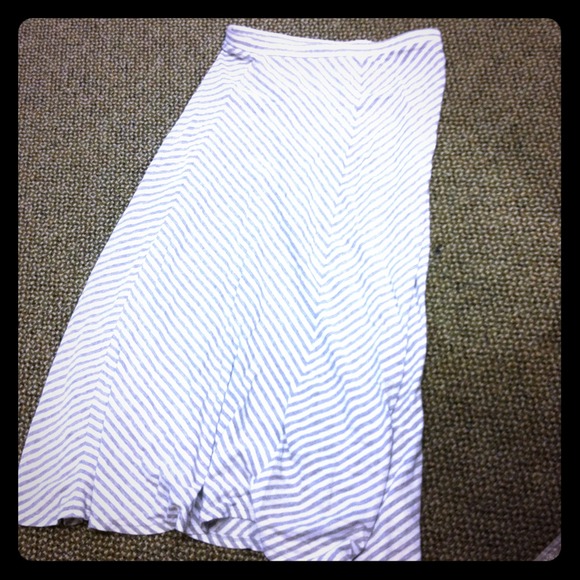 Lauren Conrad gray and white striped maxi skirt