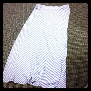 Lauren Conrad gray and white striped maxi skirt