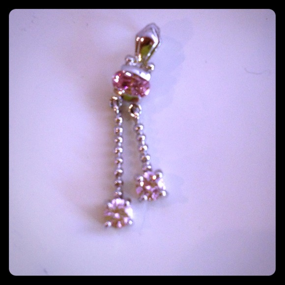 Oval round cut pink topaz pendant