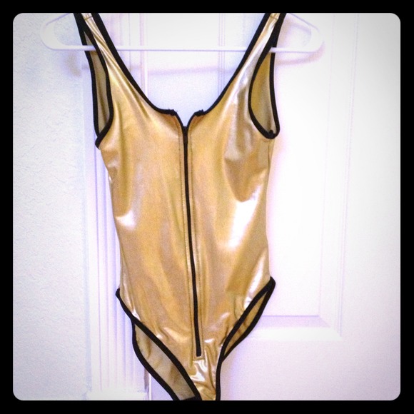 AMERICAN APPAREL BRAND NEW! Gold and black leotard
