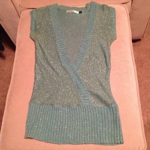 Teal and gold sweater