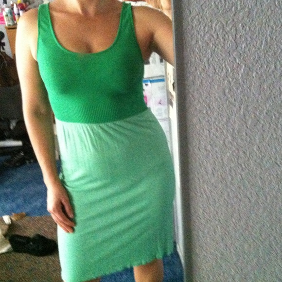 Sold !!!Two tone green dress