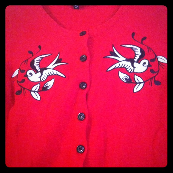 Trade Sourpuss Rockabilly Swallow cardigan