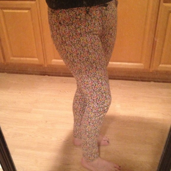 Floral skinny jeans