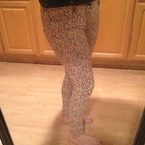 Floral skinny jeans