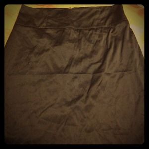 Black silk pencil skirt.