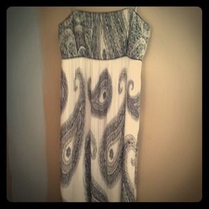 Long white paisley dress White House Black Market