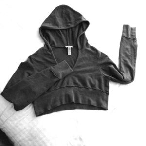 Midriff hooded sweatshirt