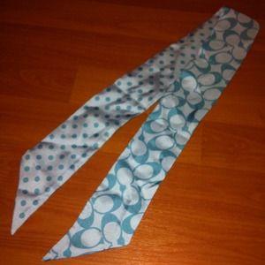 Authentic coach scarf - light blue and polka dots
