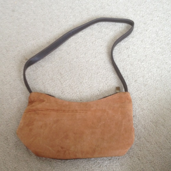 Tan and chocolate suede purse. - Picture 2 of 3