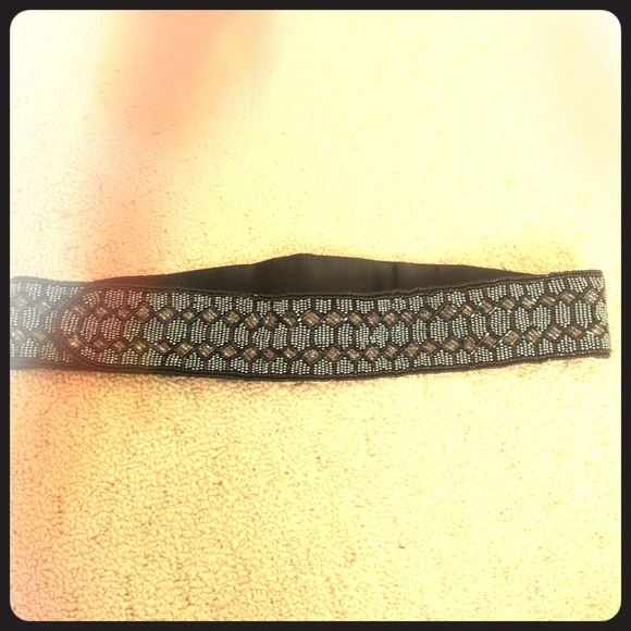 Blue and black beaded belt - Picture 1 of 2