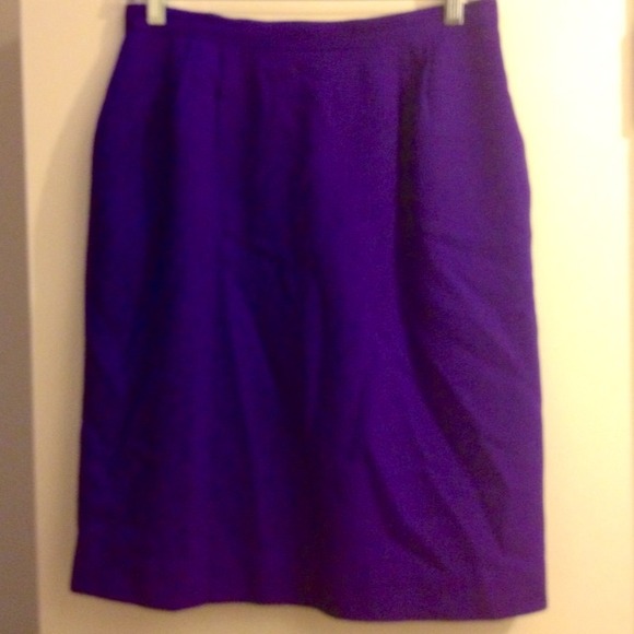 💥🔥💥 Vintage Purple Wool Pencil Slim Skirt sz 8 - Picture 4 of 4