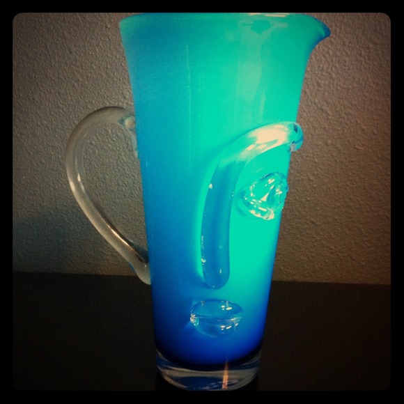 Unique blue glass vase