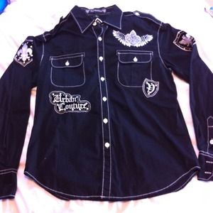 Men's black Urban Couture button-up