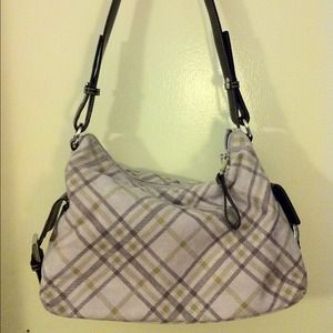 *Used* Lavender plaid Liz Claiborne hobo bag
