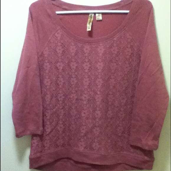 Pretty rose colored lace front top