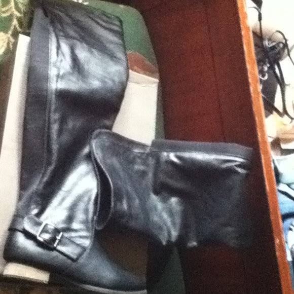 Over the knee black boots