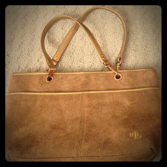 Tan suede, Ralph Lauren handbag - Picture 1 of 4