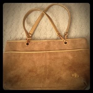 Tan suede, Ralph Lauren handbag