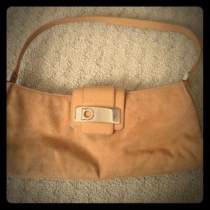 Ferragamo tan suede handbag