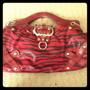Red zebra handbag