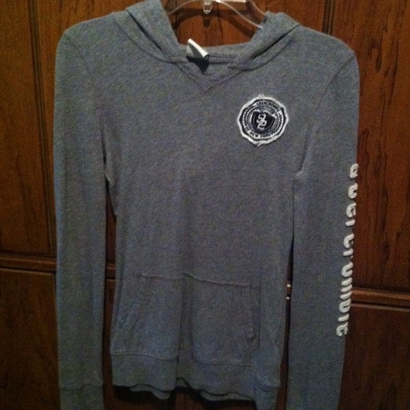thin grey hoodie.
