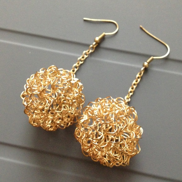 Gold ball earrings