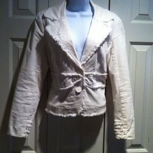 Cream Courderoy satin lined jacket