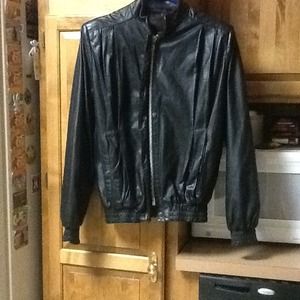 Vintage lighty padded bomber real leather jacket