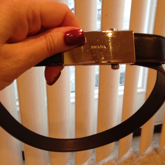Prada Black Leather Belt
