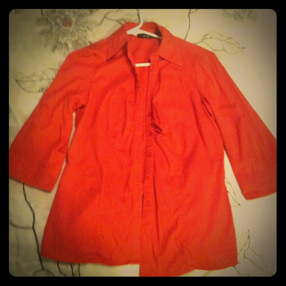 Orange button up