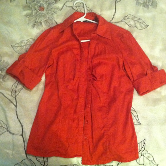 Orange button up - Picture 2 of 3