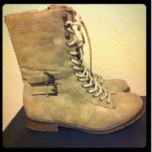 taupe combat boots