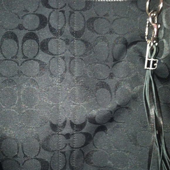 Large Coach Sateen & Leather Hobo Purse OBO