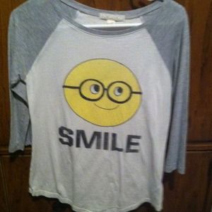 Baseball tee with a smiley face