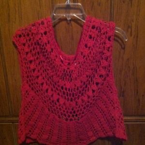 red crochet top