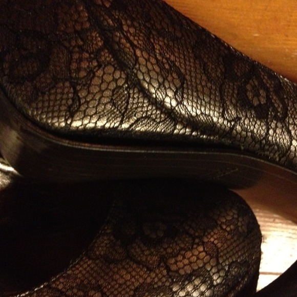 SOLD Black Lace Stilettos - Picture 3 of 4