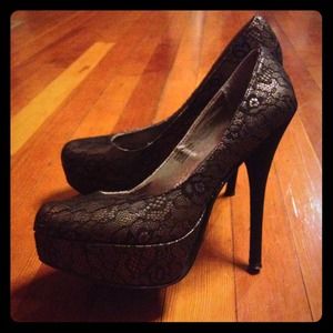Shoes - SOLD Black Lace Stilettos Shoes - SOLD Black Lace Stilettos