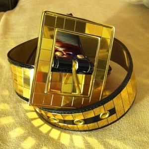 💥BRAND NEW💥Black-Gold Plated Belt