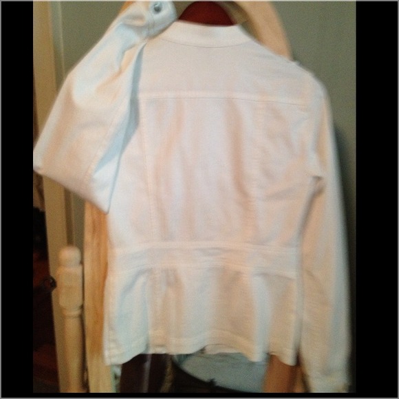 ❤️White cotton/viscose blend riding jacket - Picture 2 of 3