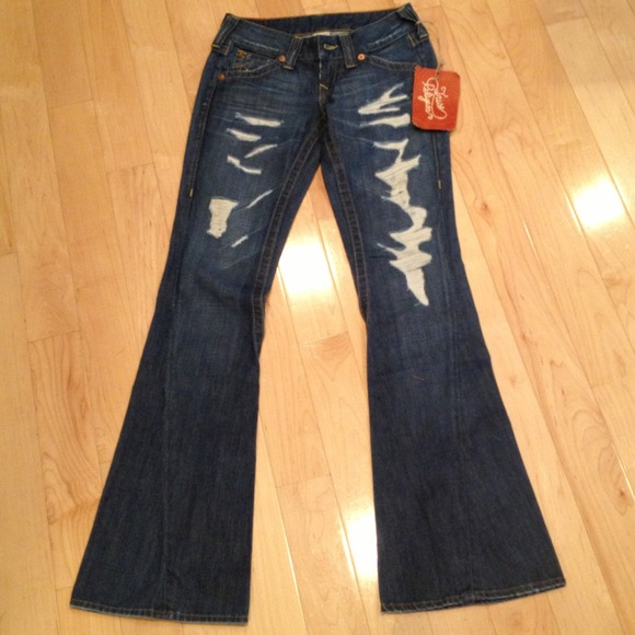 True religion Joey size 26 distressed flare jeans