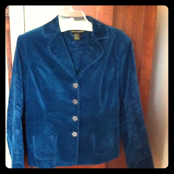 💰SOLD💰NWT Jenni n Jess Teal Velvet Blazer