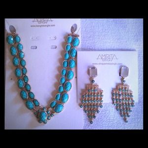Amitra Singh necklace & clip on earrings.