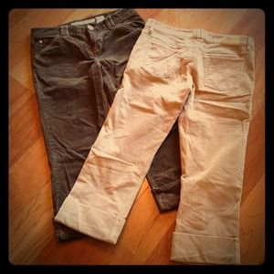 Two pairs of corduroy capris