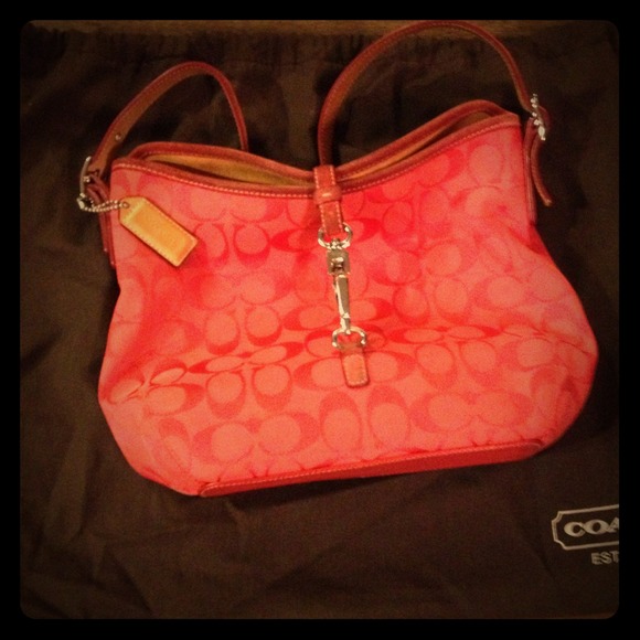Coral Coach signature purse