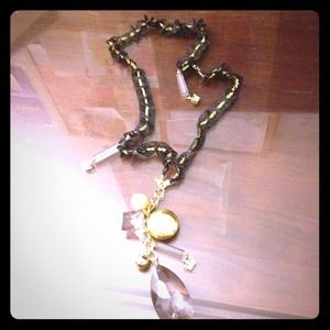 Gold chain with lace necklace