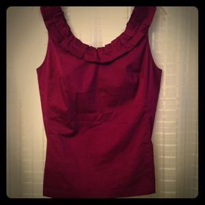 REDUCED Ann Taylor raspberry flat ruffled tank