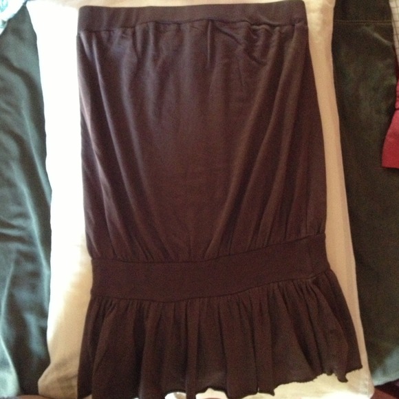 VELVET strapless chocolate brown top