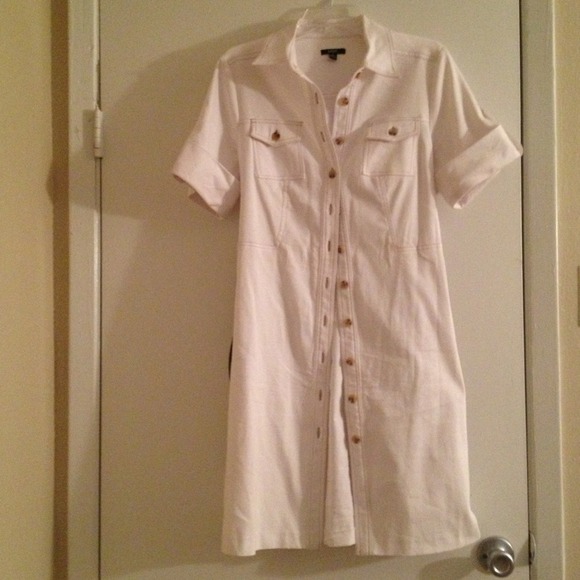 Off white button down dress